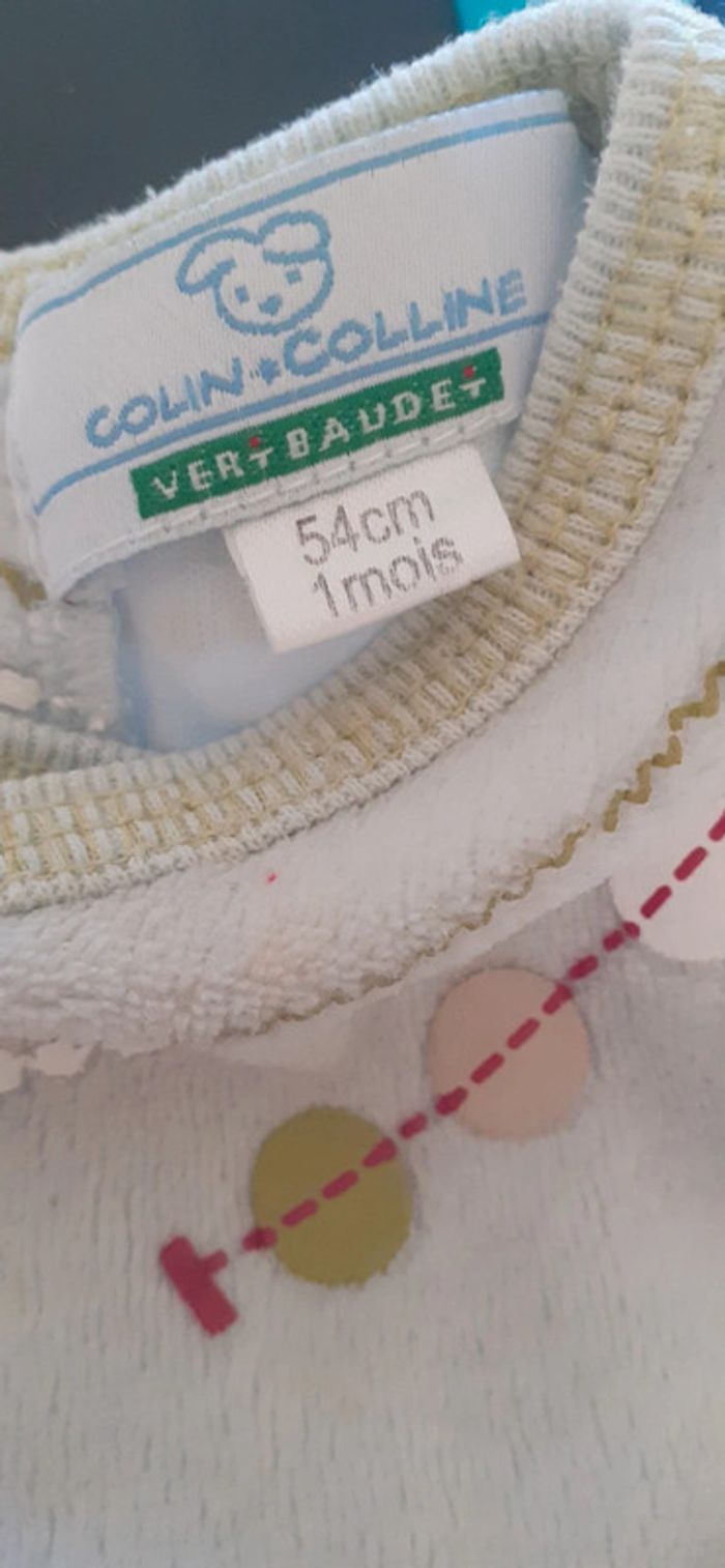 Pyjama velour naissance 1 mois 54 cm - photo numéro 3