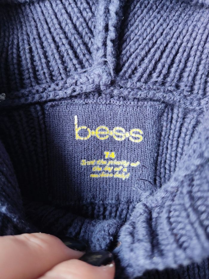 Gilet épais en laine bleu marine mixte Bees - Taille 9 mois - Très bon état - photo numéro 5