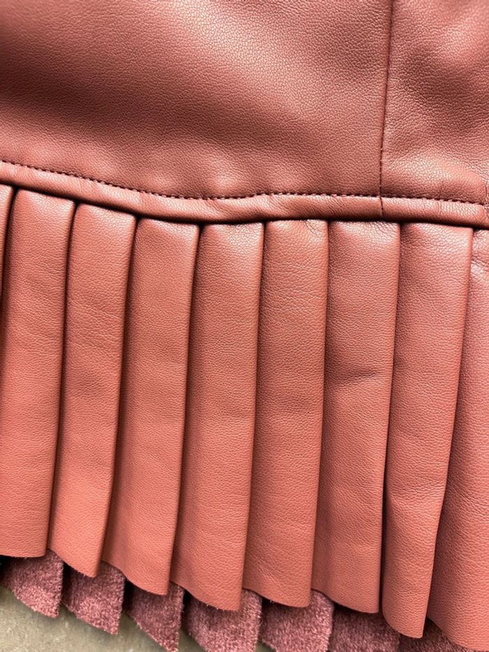 Jupe en simili cuir cognac Zara M neuve - photo numéro 3