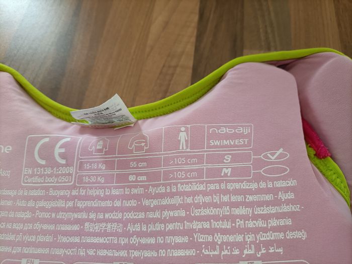 Gilet de flottaison piscine Nabaiji 15-18 kg rose anis - photo numéro 8