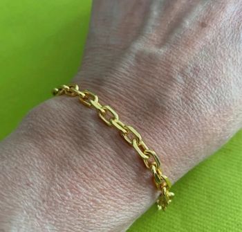 Bracelet maillons mixte chaîne en acier inoxydable doré
