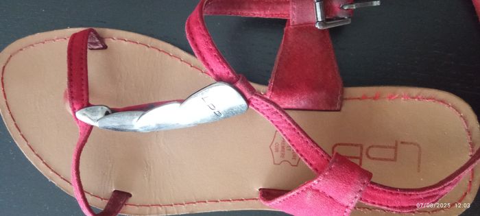 Sandales Les Petites Bombes nubuck rouge - photo numéro 5