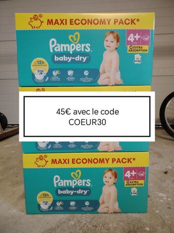 294 couches pampers baby-dry en taille 4 + (plus) 
