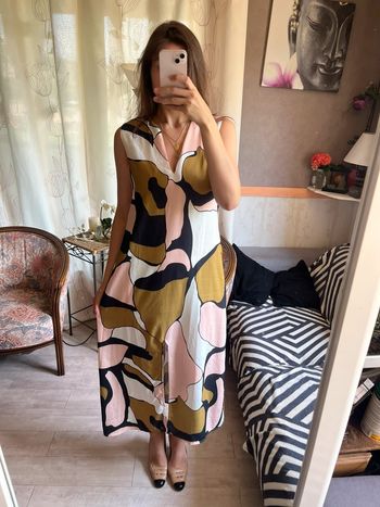 Robe longue fluide ethnique vintage bohème champêtre western country