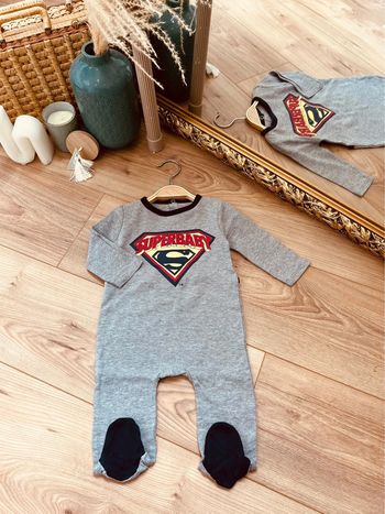 Taille 6 mois pyjama fin garçon superman by orchestra gris * super baby * 💙