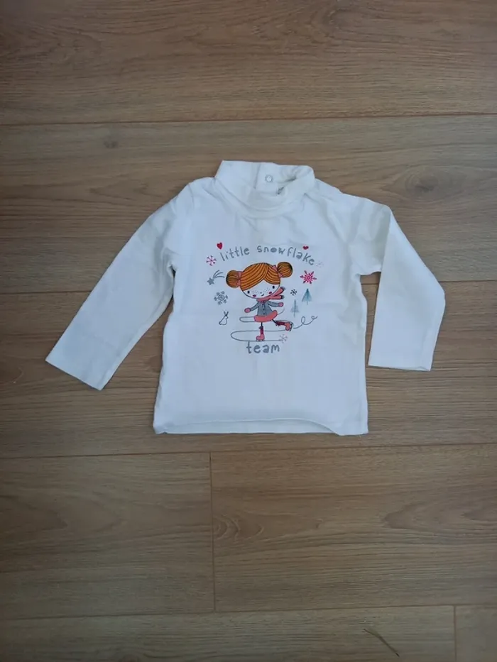 Tee shirt col roulé blanc