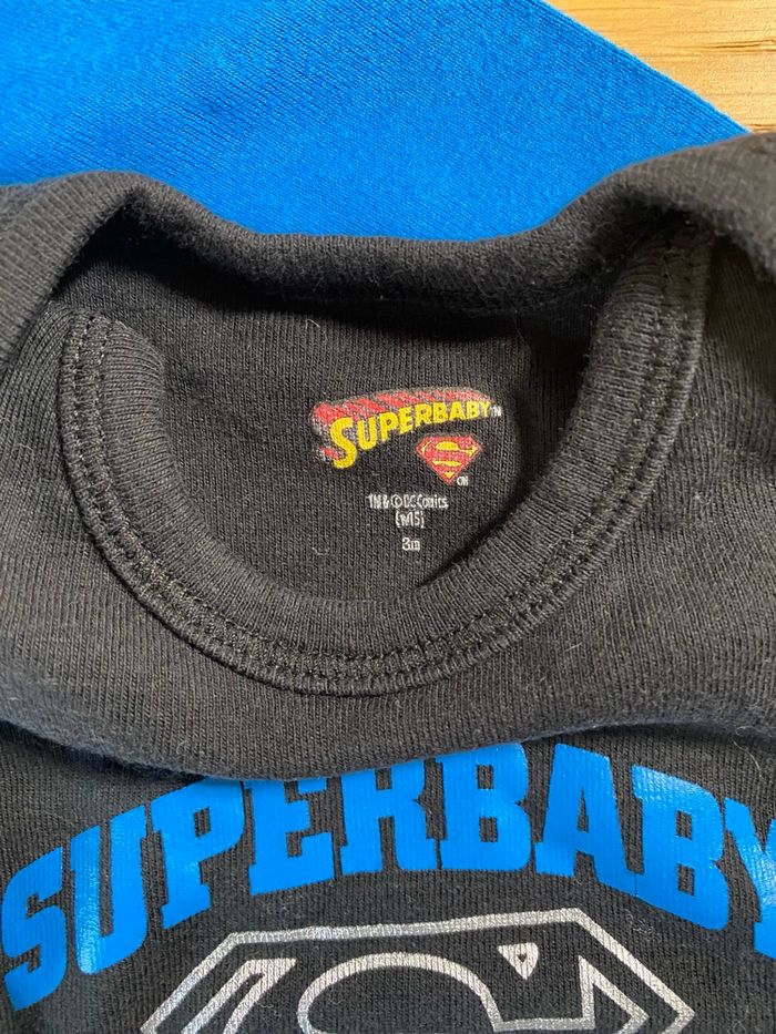 SuperBaby Lot de 2 Bodies bleu/noir Taille 3 mois - photo numéro 2
