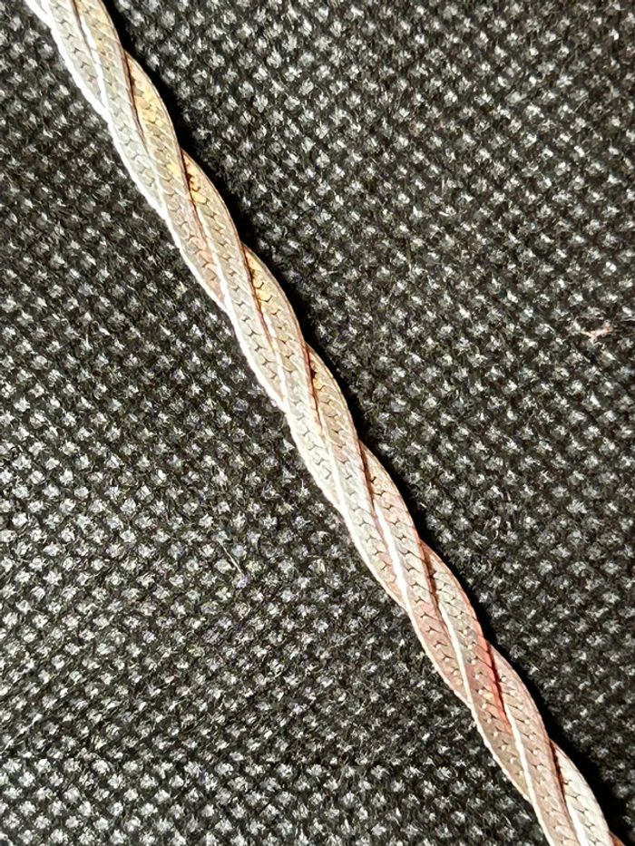 Beau collier plat en argent massif tressé femme TBE - photo numéro 3