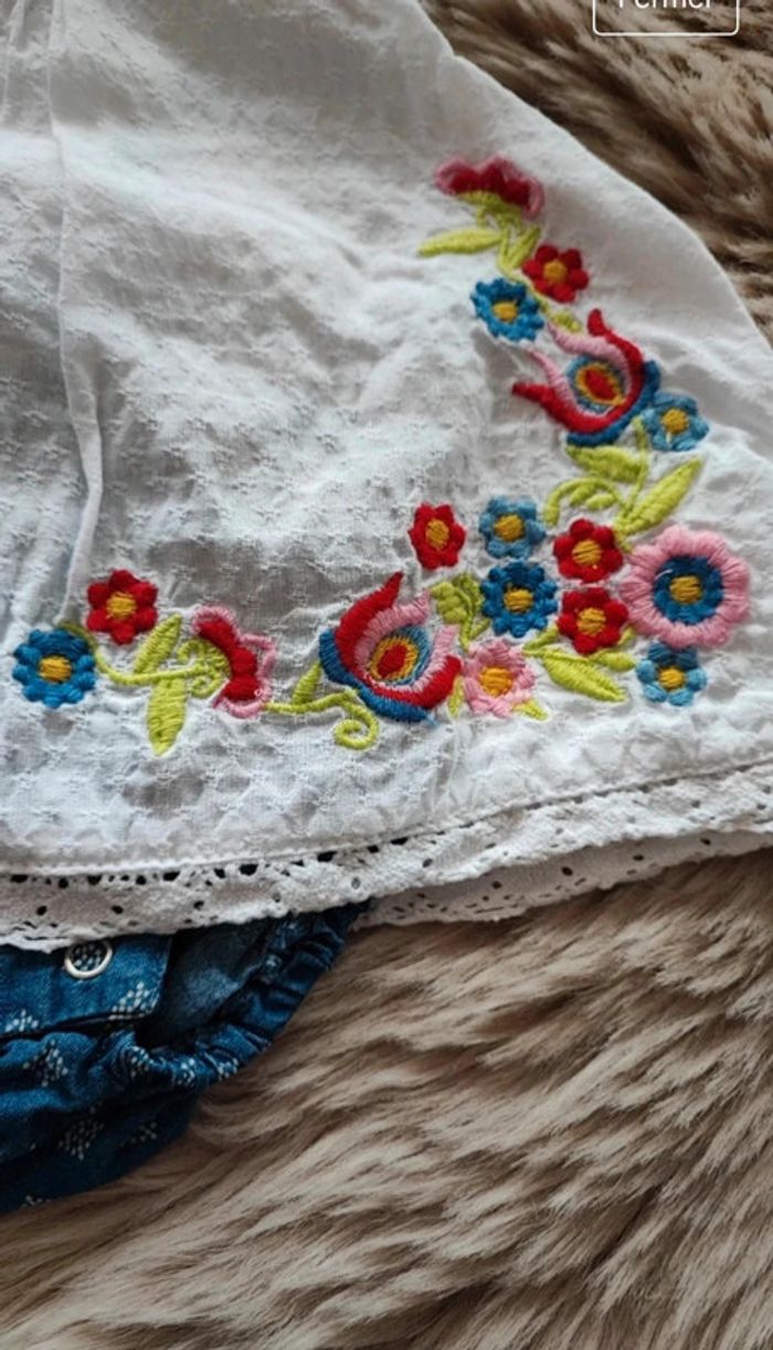 Robe body blanche bleu orchestra 1 mois - photo numéro 3