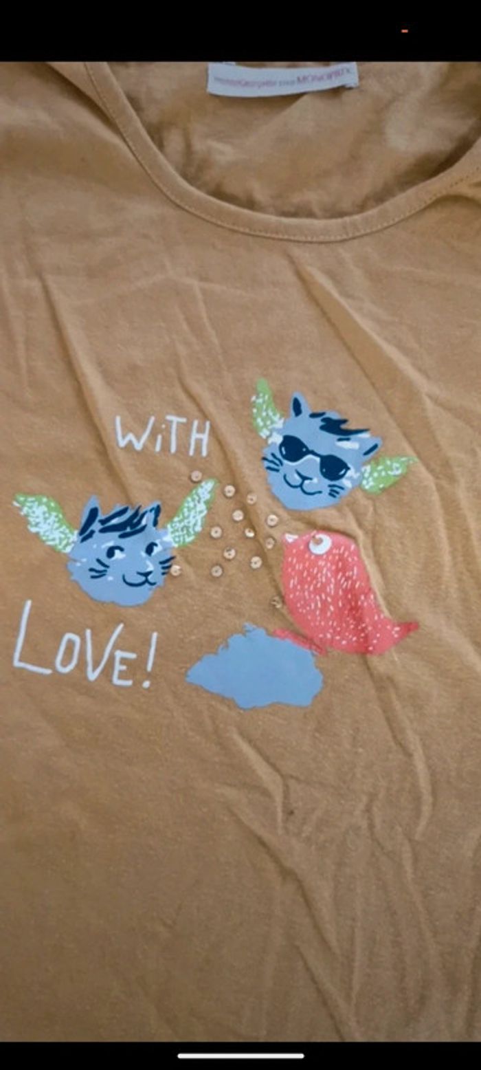 Tee shirt moutarde imprimé 12 ans - photo numéro 2