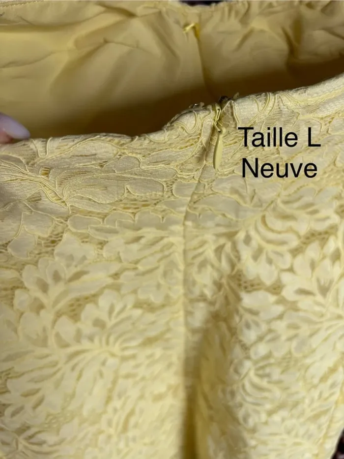 Robe bustier dentelle jaune pastel Mango - photo numéro 5