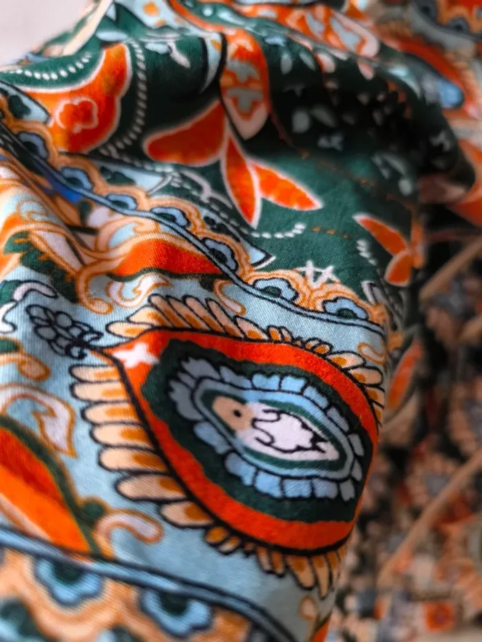 Blouse orange et verte shein taille 38 - photo numéro 3
