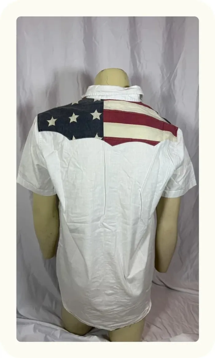 Chemise manches courtes drapeau americain homme Ralph Lauren Taille L - photo numéro 3