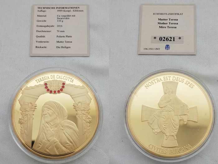 Médaille double face Mère Teresa / Dieu NEUF - photo numéro 7