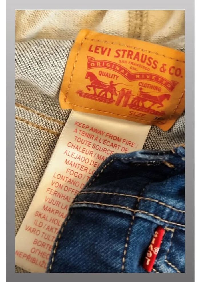 Veste en jeans à capuche bleu et gris Levi Strauss Taille 36 mois - photo numéro 6