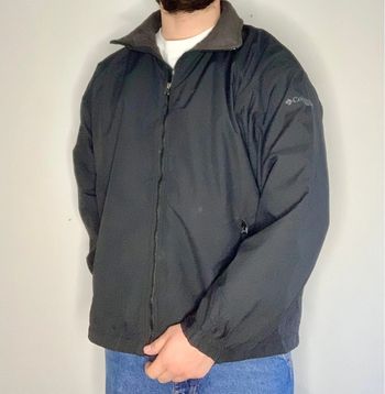 Veste Columbia full black logo brodé intérieur polaire