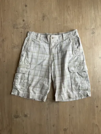 Short cargo crème à carreaux beiges pour homme Izod taille W32 FR42 455