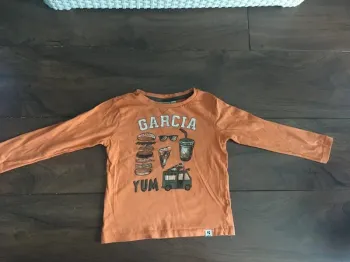 T-shirt manches longues garçon en coton orange GARCIA t 104/110 4/5 ans