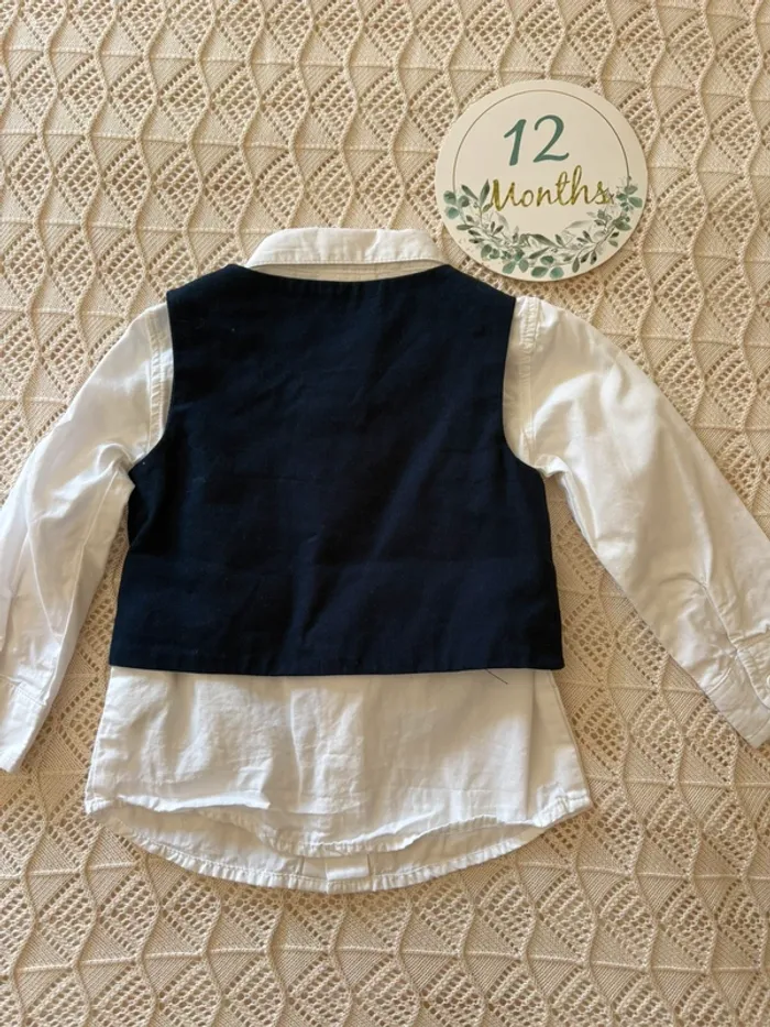 Lot chemise + veston bébé 12 mois - photo numéro 2