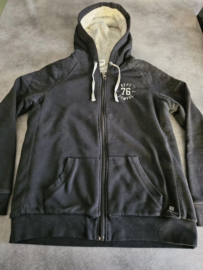 Gilet entièrement fourré à capuche femme - Taille S / 36 - Domyos - Noir et blanc - photo numéro 5