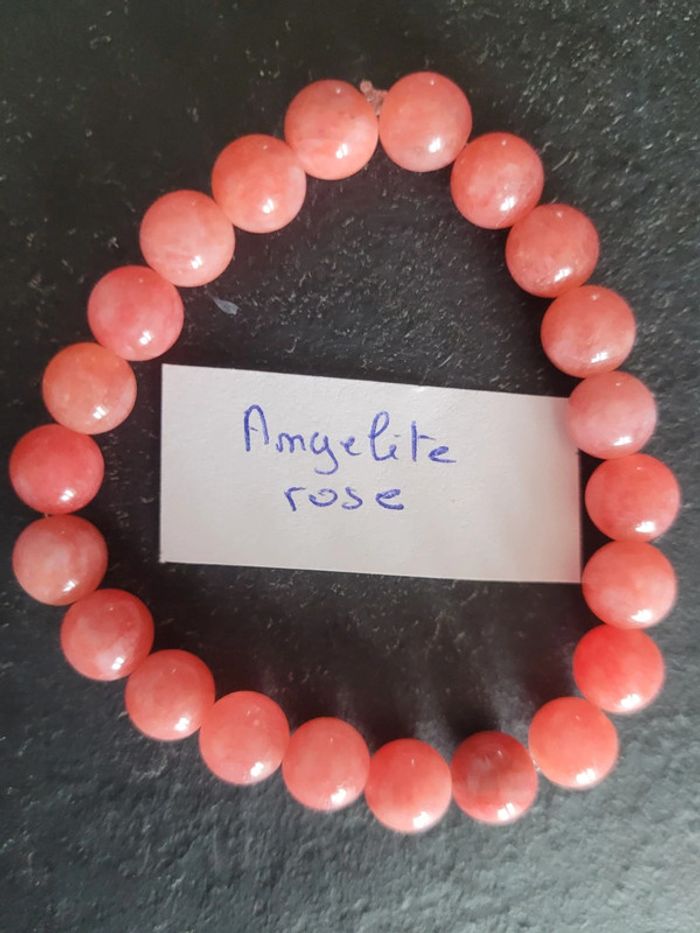 Bracelet en pierre véritable d angélique rose - photo numéro 2