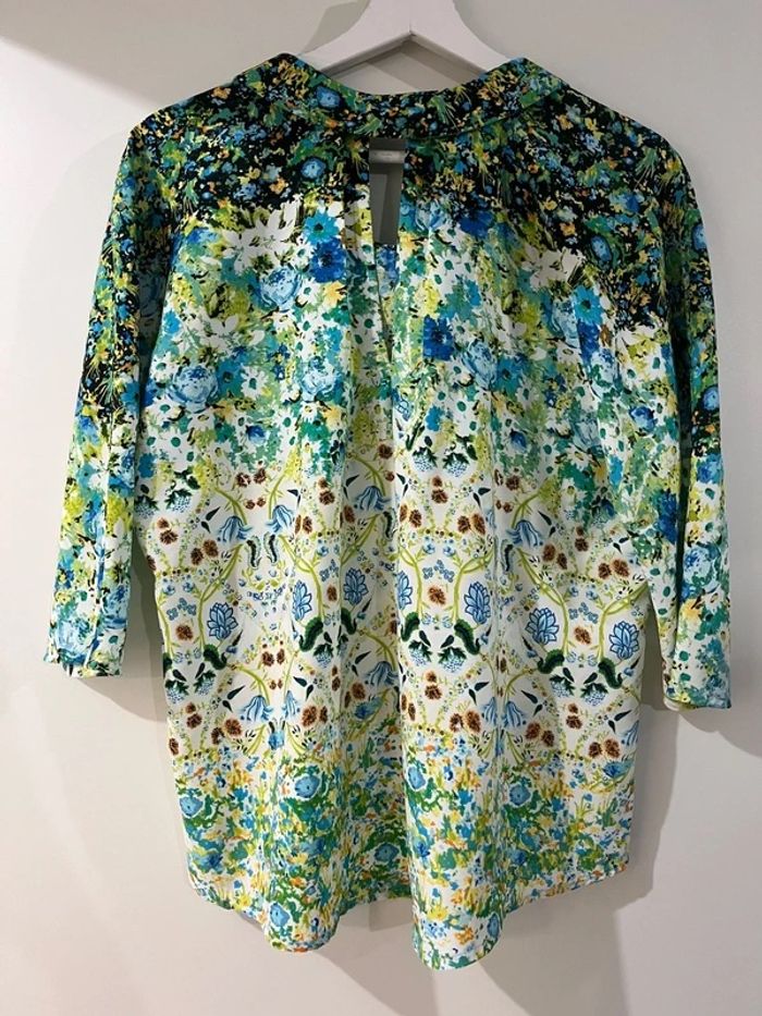 Blouse Edith Fleurie Hippocampe Taille M / 38 Made in France - photo numéro 3