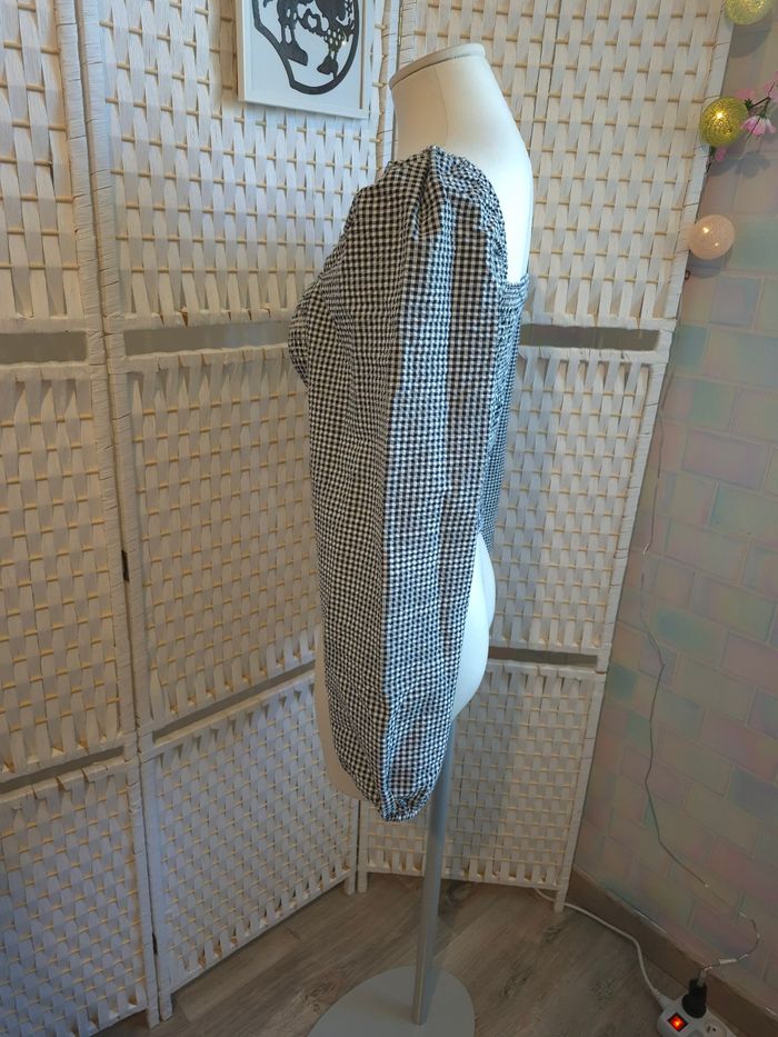 🖤 joli top Gingham à manches bouffantes BZB femme TL / 40 🖤 - photo numéro 7