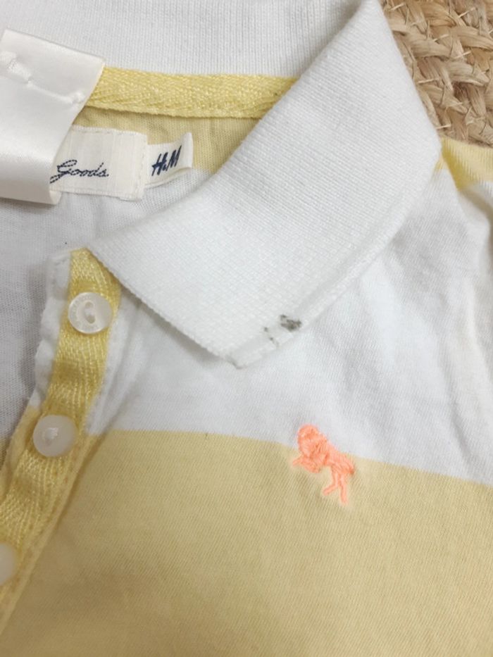 Tee shirt blanc/jaune H&M 5/6 ans - photo numéro 6