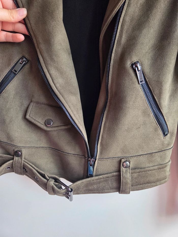 Veste perfecto softy kaki taille s neuve - photo numéro 5