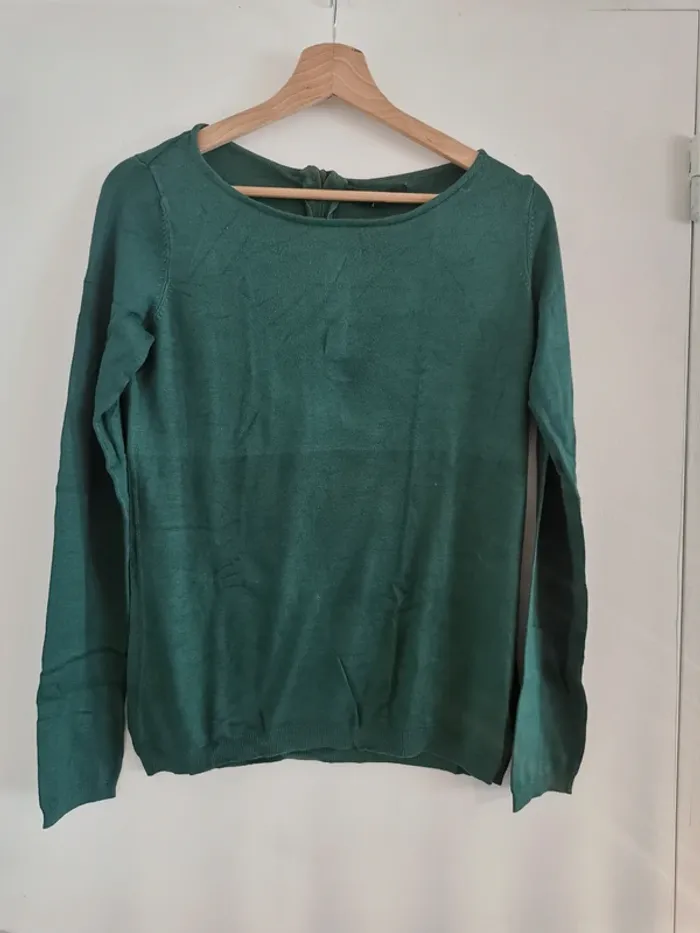 Pull col rond vert