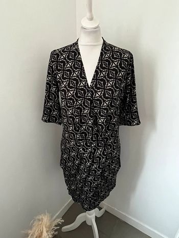 Robe noire à motifs blanc Ikks XL