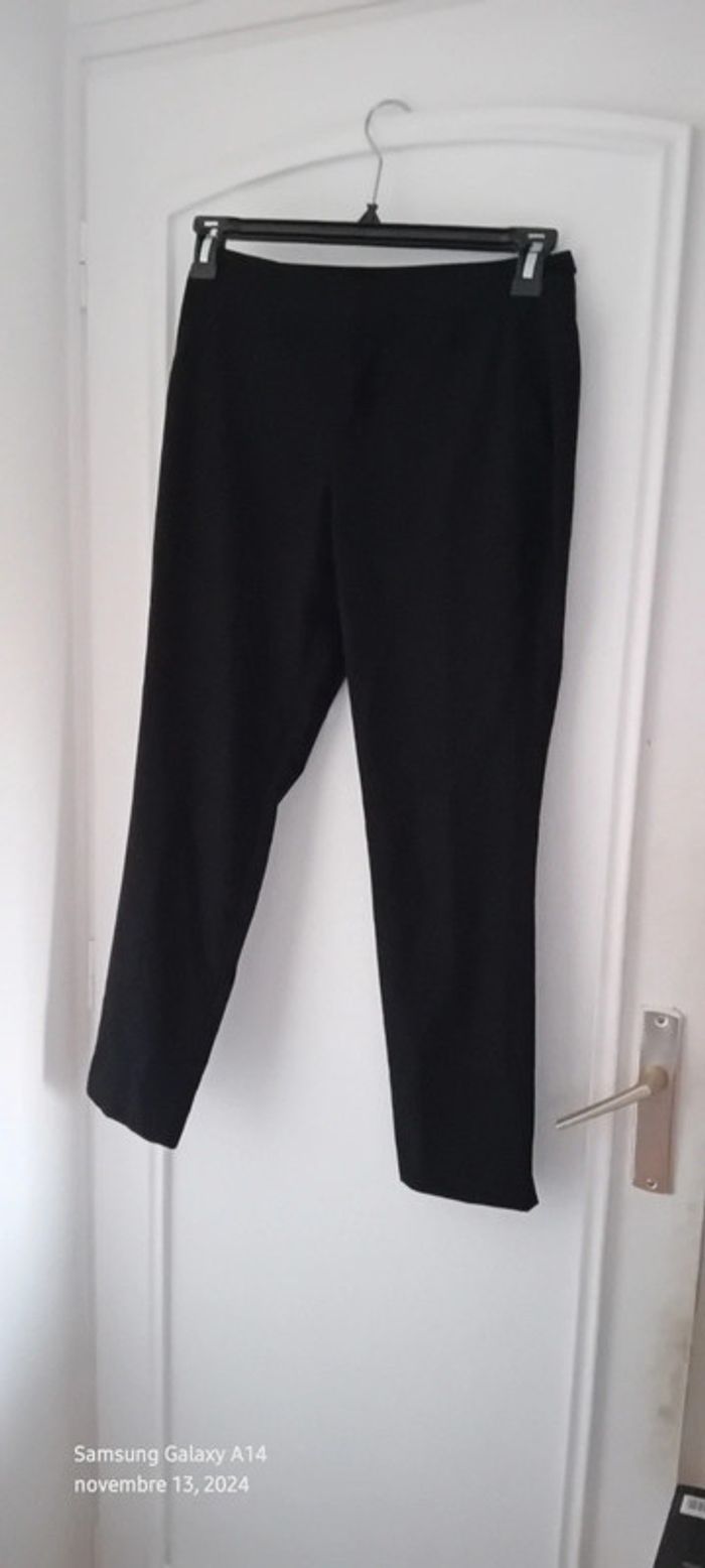 Pantalon léger habillé coupe droite noir femme XS zara - photo numéro 3