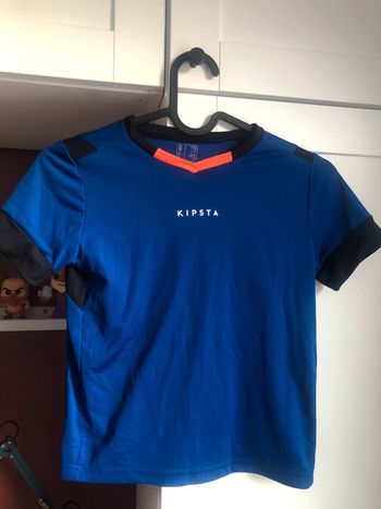 T-shirt compression kipsta decathlon rugby sport enfant bleu orange