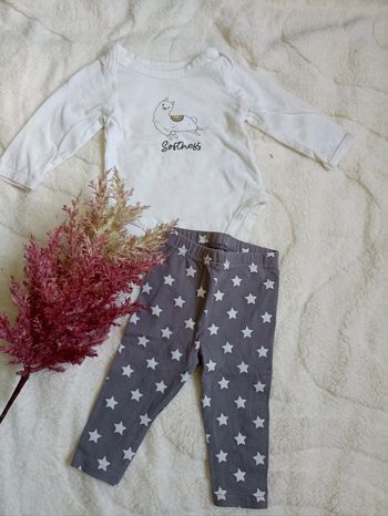 Ensemble body manches longues et legging étoilé