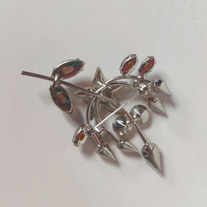 Broche florale ambrée vintage - photo numéro 5