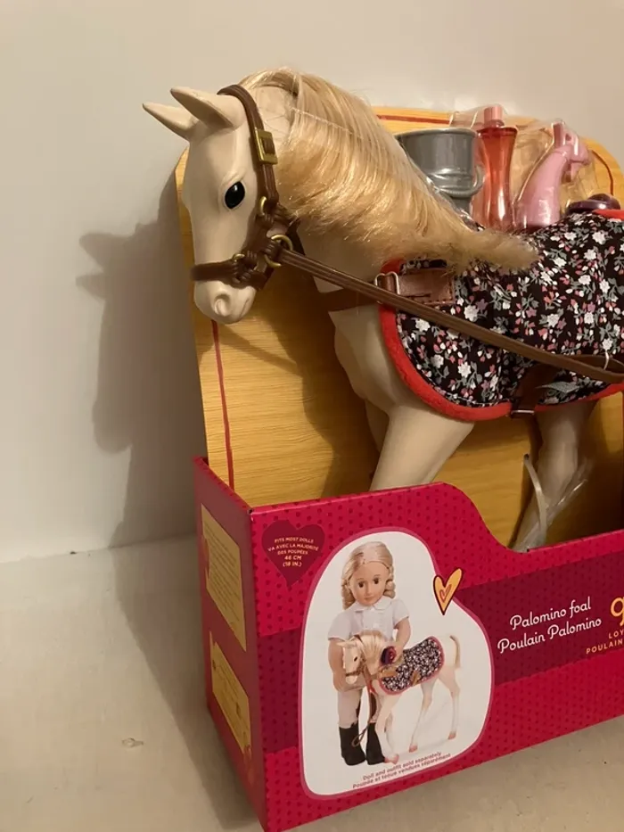 Poulain beige palomino pour poupée - photo numéro 2