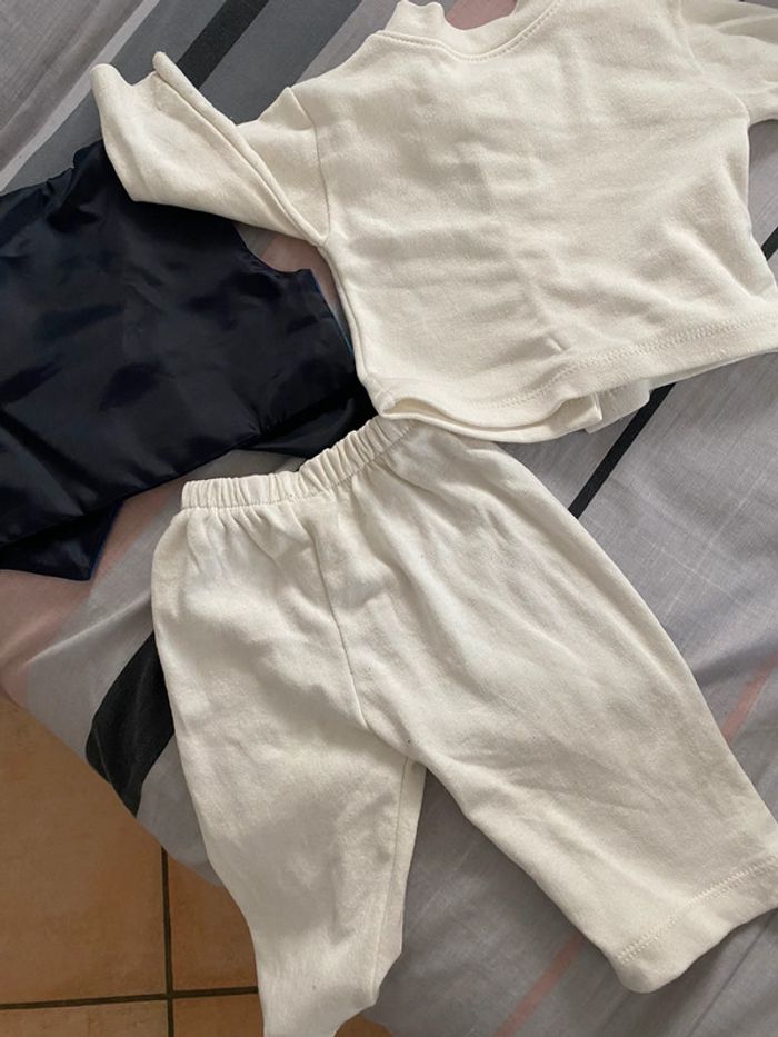 ensemble coton garçon habillé costume noeud papillon bébé 3-6 mois - photo numéro 6