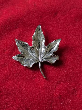Pin's en étain Feuille d'érable signé Brown