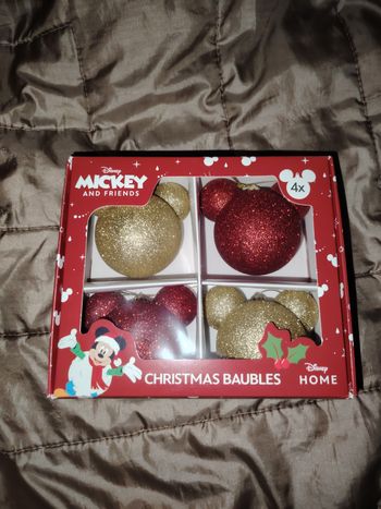 Lot 4 boules de noël Mickey Disney