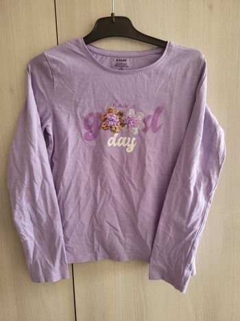 Tee shirt manches longues Kiabi violet 10 ans