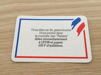 Carte hasard fin gastronome pièce détachée jeu de société Richesses de France édition Nathan #A42
