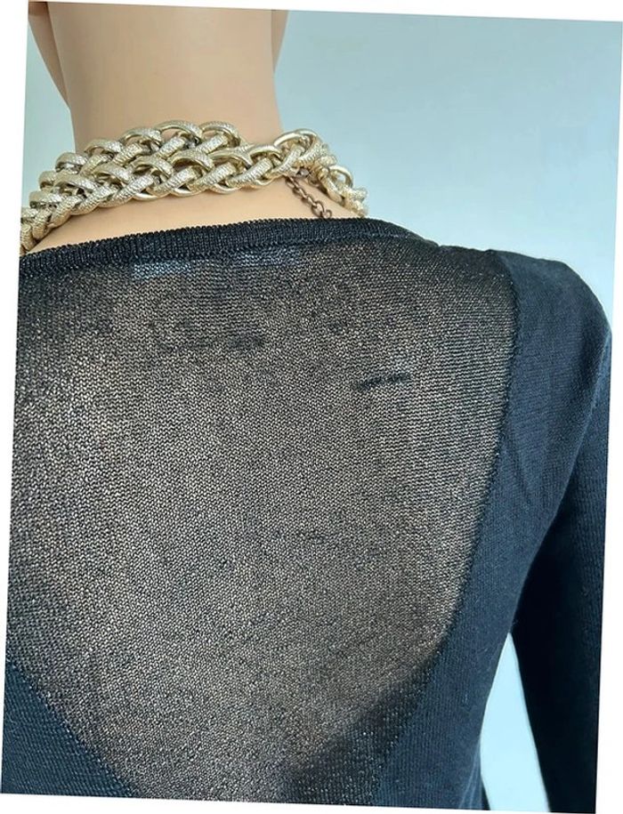 Pull noir pailleté à manches longues An'ge taille unique TBE - photo numéro 11