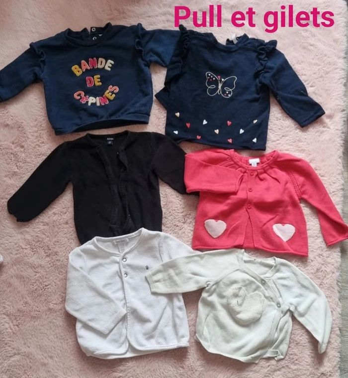 Lot de 6 pulls et gilet - 9mois - 71cm - orchestra
