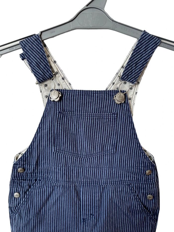 Salopette bleue rayée, 100% coton - Petit Bateau 6 mois - photo numéro 2