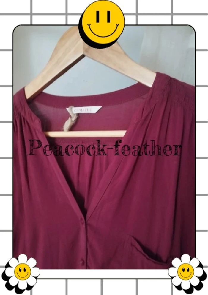 Blouse bordeaux xl camaieu - photo numéro 5
