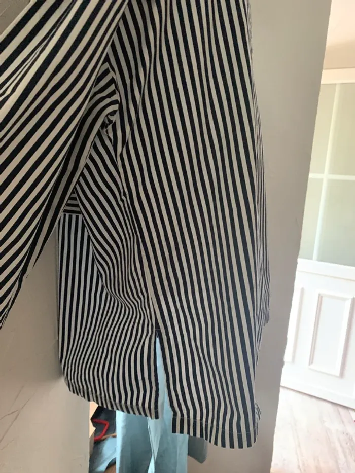 Chemise Zara oversize rayé bleu et blanc taille L - photo numéro 13