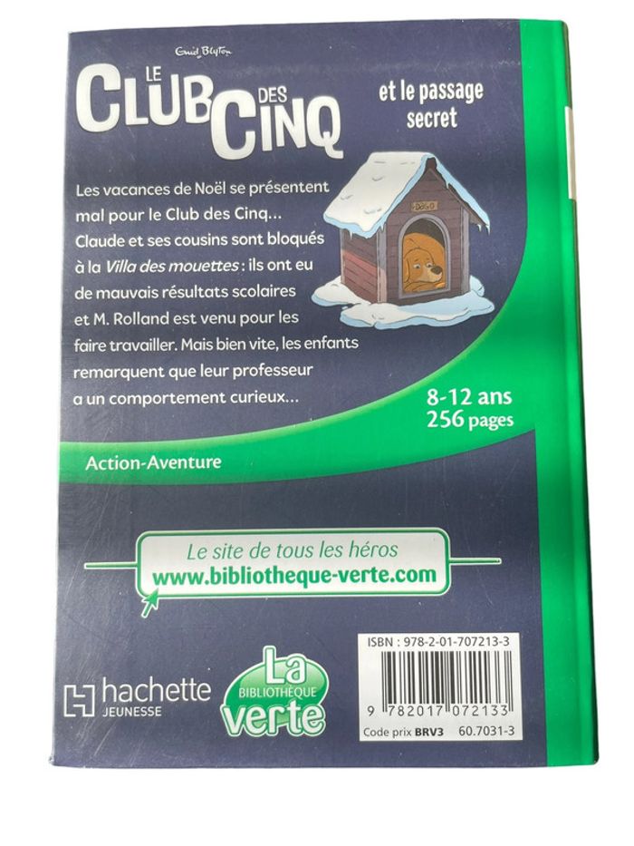 Livre Bibliothèque verte Le club des cinq et le passage secret N•2 Hachette - photo numéro 2