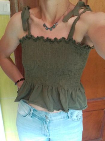 Bustier femme à bretelles femme vert kaki H&M