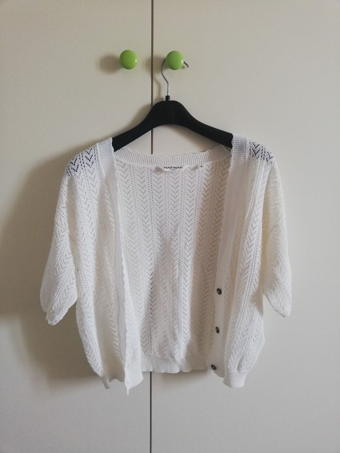 Gilet femme court, écru, Naf-Naf, taille M, NEUF - photo numéro 2