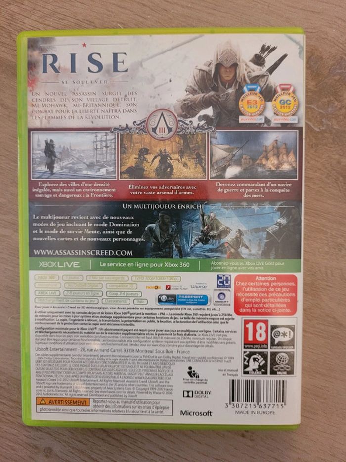 Jeu Xbox 360 Assassin's creed 3 - photo numéro 2